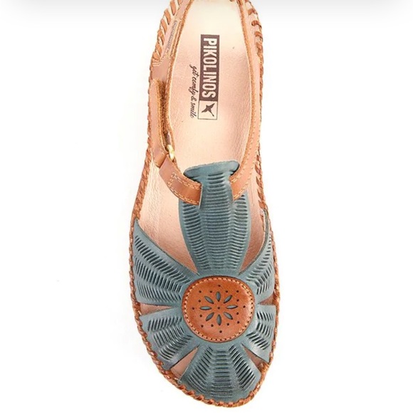 $170 Pikolinos Emerald 42 11 Puerto Vallarta 655 Leather CutOut TStrap Sandals - Picture 4 of 16